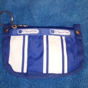 Blue vintage LeSportsac key/change pouch